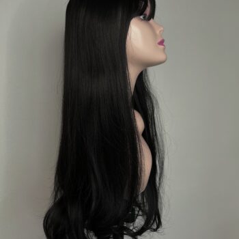 peruka długa czarna , syntetyczna peruka, peruken synthethic, długie włosy